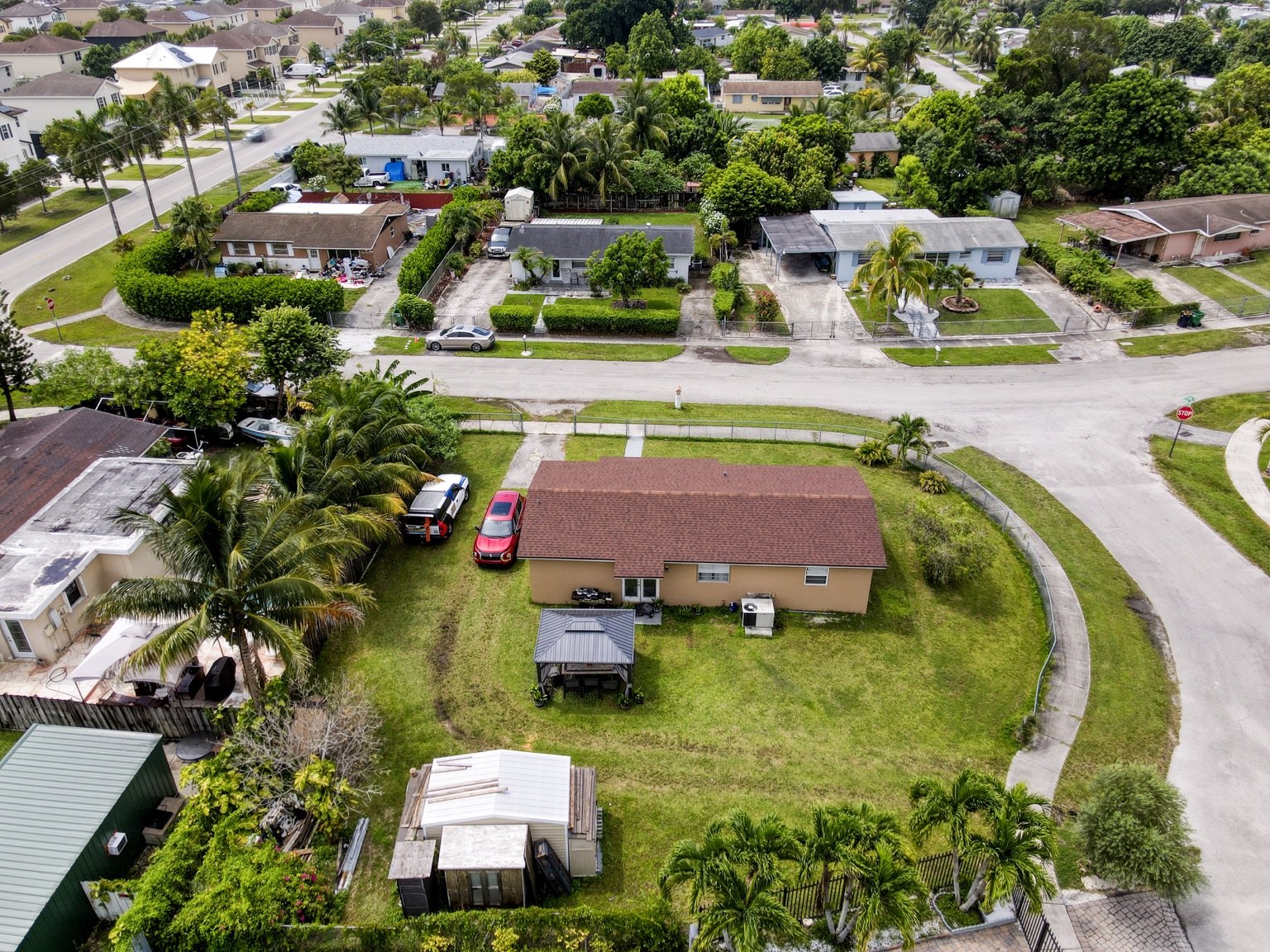 Homestead residential property aerial view